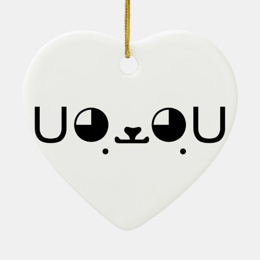 Cute Kawaii Puppy Dog Japans Kaomoji Emoticon Keramisch Ornament (Achterkant)