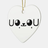 Cute Kawaii Puppy Dog Japans Kaomoji Emoticon Keramisch Ornament (Links)