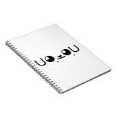 Cute Kawaii Puppy Dog Japans Kaomoji Emoticon Notitieboek (Rechterzijde)