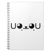 Cute Kawaii Puppy Dog Japans Kaomoji Emoticon Notitieboek (Voorkant)