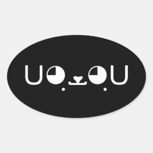Cute Kawaii Puppy Dog Japans Kaomoji Emoticon Ovale Sticker