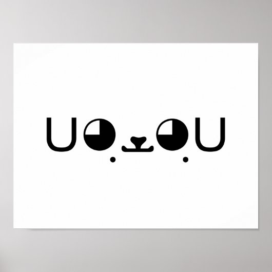 Cute Kawaii Puppy Dog Japans Kaomoji Emoticon Poster (Voorkant)