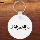 Cute Kawaii Puppy Dog Japans Kaomoji Emoticon Sleutelhanger (Voorkant)