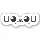 Cute Kawaii Puppy Dog Japans Kaomoji Emoticon St Sticker (Voorkant)