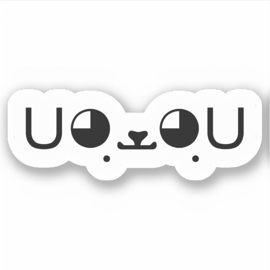 Cute Kawaii Puppy Dog Japans Kaomoji Emoticon St Sticker (Voorkant)