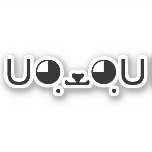 Cute Kawaii Puppy Dog Japans Kaomoji Emoticon Sticker (Voorkant)
