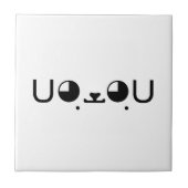 Cute Kawaii Puppy Dog Japans Kaomoji Emoticon Tegeltje (Voorkant)