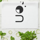 Cute Kawaii Puppy Dog Japans Kaomoji Emoticon Theedoek (Gevouwen)