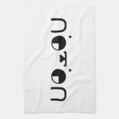 Cute Kawaii Puppy Dog Japans Kaomoji Emoticon Theedoek (Verticaal)