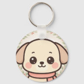 Cute Kawaii Puppy Face Keychain (Voorkant)