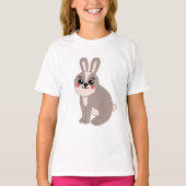 Cute Kawaii Rabbit Illustration T-shirt (Voorkant)