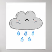 Cute Kawaii Rain Cloud Poster (Voorkant)