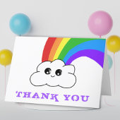 Cute Kawaii Rainbow Cloud Kinderen Hartelijk dank Bedankkaart