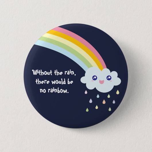 Cute Kawaii Rainbow Famous Inspirerend Quote Ronde Button 5,7 Cm (Voorkant)