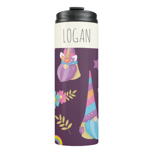 Cute Kawaii Rainbow Gnomes Pattern Personalized Thermosbeker (Voorkant)