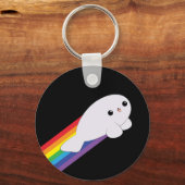 Cute Kawaii Rainbow Rocket Baby Seal Sleutelhanger (Voorkant)