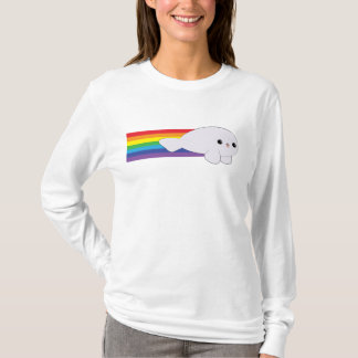 Cute Kawaii Rainbow Rocket Baby Seal T-shirt