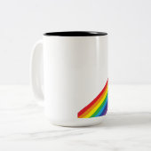 Cute Kawaii Rainbow Rocket Seal Two Tone Mok (Voorkant links)