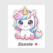 Cute Kawaii Rainbow Unicorn Vinyl Sticker (Vel)