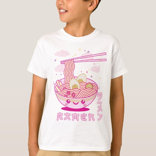 Cute Kawaii Ramen Anime Noodles Ramen Girls, Tiene T-shirt (Voorkant)
