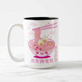 Cute Kawaii Ramen Anime Noodles Ramen Girls, Tiene Tweekleurige Koffiemok