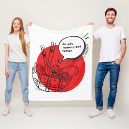 Cute Kawaii Ramen - Funny Japanese Food Fleece Deken