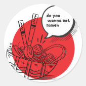 Cute Kawaii Ramen - Funny Japanese Food  Ronde Sticker (Voorkant)