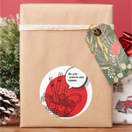 Cute Kawaii Ramen - Funny Japanese Food Ronde Sticker