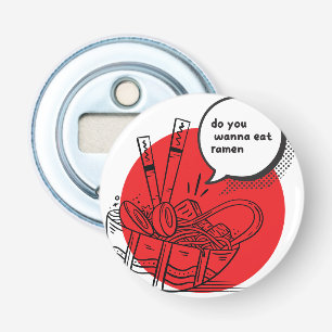 Cute Kawaii Ramen - Grappig Japans eten Button Flesopener