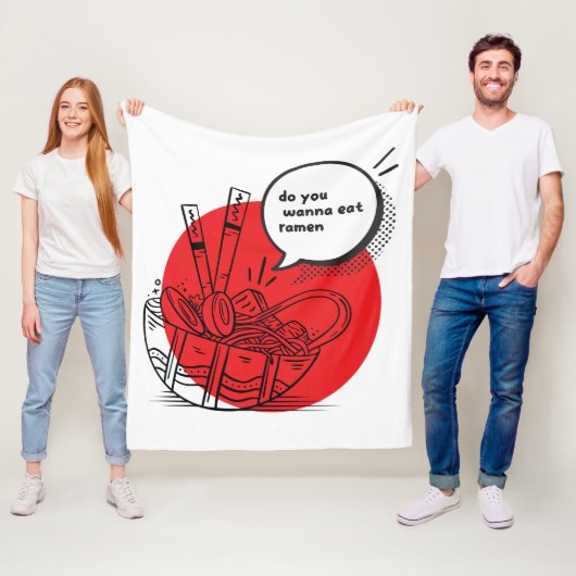Cute Kawaii Ramen - Grappig Japans eten Fleece Deken (In situ)
