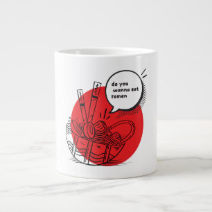 Cute Kawaii Ramen - Grappig Japans eten Grote Koffiekop