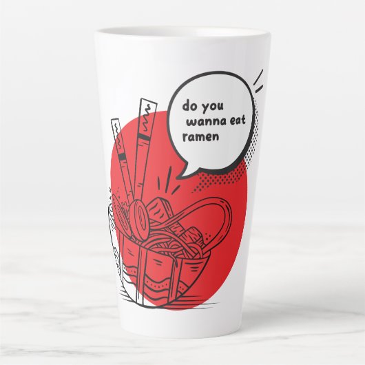 Cute Kawaii Ramen - Grappig Japans eten Latte Mok (Voorkant)