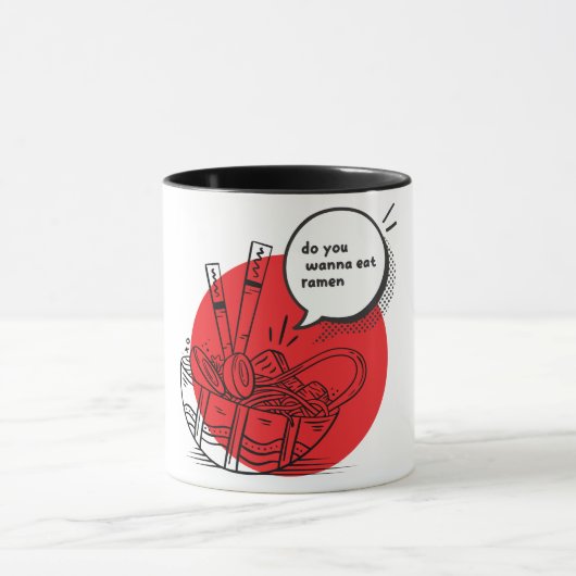 Cute Kawaii Ramen - Grappig Japans Eten Mok (Midden)