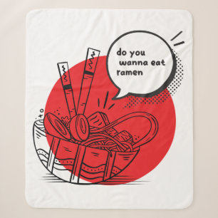 Cute Kawaii Ramen - Grappig Japans eten Sherpa Deken