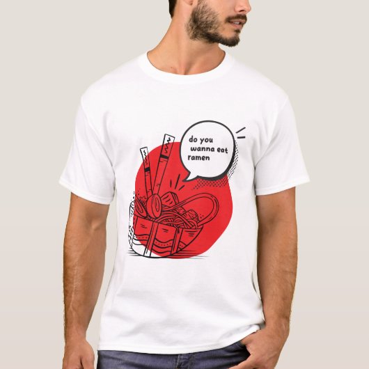 Cute Kawaii Ramen - Grappig Japans eten  T-shirt (Voorkant)