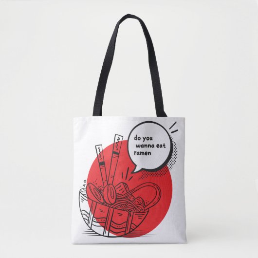 Cute Kawaii Ramen - Grappig Japans eten Tote Bag (Voorkant)