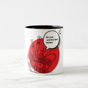 Cute Kawaii Ramen - Grappig Japans eten Tweekleurige Koffiemok