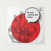 Cute Kawaii Ramen - Grappig Japans eten Wandkleed (Voorkant)