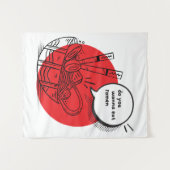 Cute Kawaii Ramen - Grappig Japans eten Wandkleed (Voorkant (horizontaal))