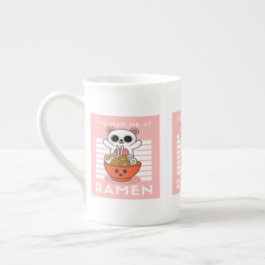 Cute Kawaii Ramen Porselein Kop (Links)
