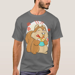 Cute Kawaii Ramen Squirrel Japanse noedels T-shirt