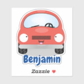 Cute kawaii red car cartoon illustration sticker (Vel)