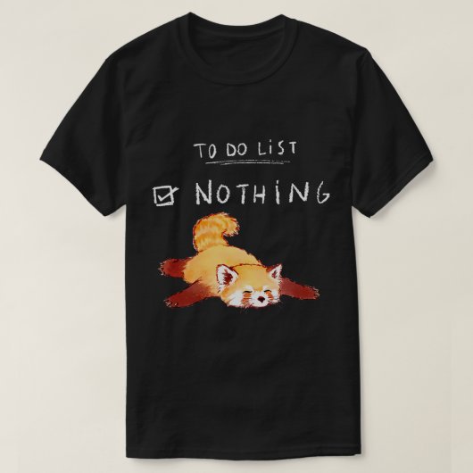 Cute Kawaii Red Panda Lazy Tired Chilling to do Li T-shirt (Design voorkant)