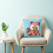 Cute Kawaii Red Panda with Strawberry Kussen (Stoel)