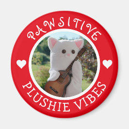 Cute Kawaii Red Pawsitive Plushie Vibes Photo Magneet