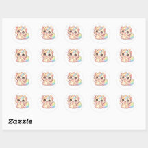 Cute Kawaii Regenwolk Katje Pastel Fluffy Kat Stic