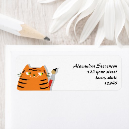 Cute Kawaii Return Address Etiket (Insitu)