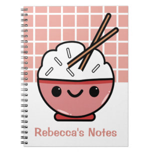 Cute Kawaii Rijstkom – Gepersonaliseerd Notitieboek