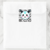 Cute Kawaii Robot Mascotte QR Code Sticker (Tas)