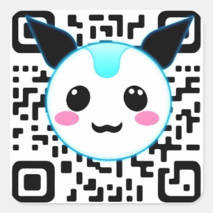 Cute Kawaii Robot Mascotte QR Code Sticker
